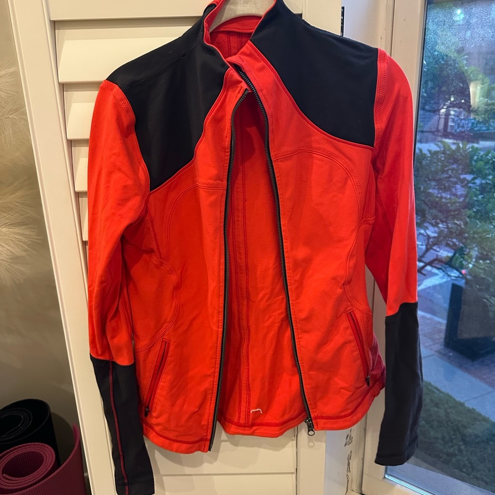 lululemon athletica Red/orange and dark grey athletic zip up